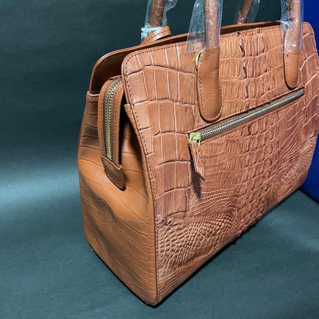 新品・未使用】ロダニア クロコ革 2way ハンドバッグ ポーチ付