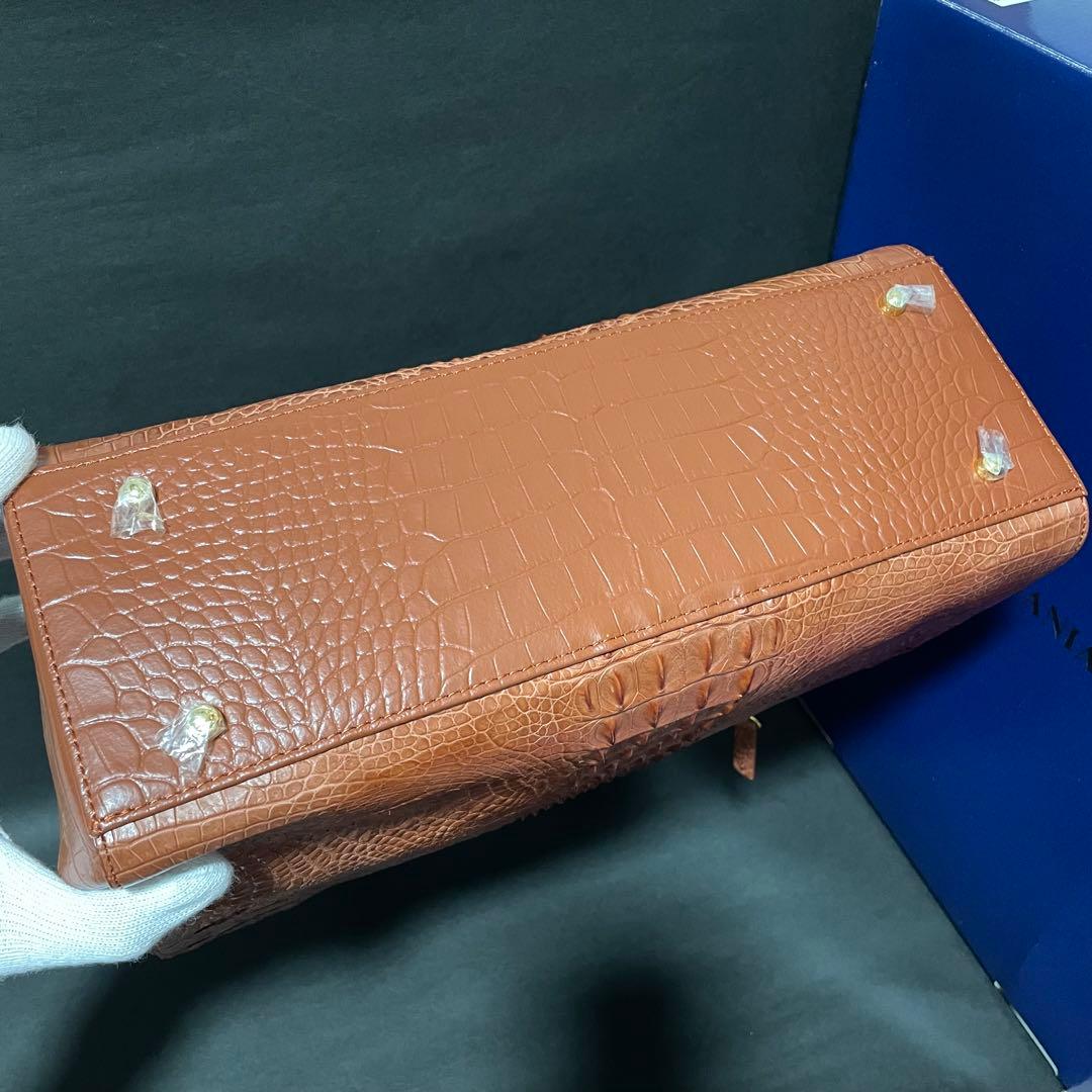 新品・未使用】ロダニア クロコ革 2way ハンドバッグ ポーチ付