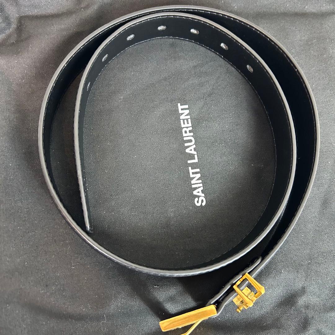 極美品 付属品完備】サンローランパリ YSL ベルト ブラック ゴールド金具