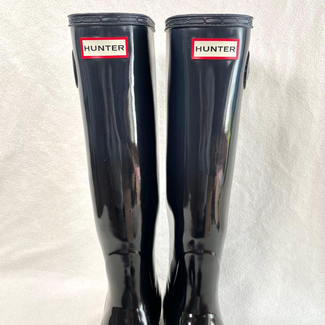 極美品✨ハンター グロス トールブーツ グラデーション ロング 艶あり