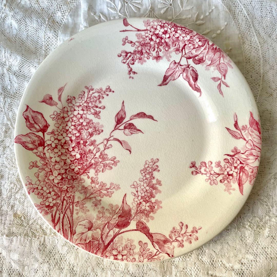 希少】ジアンLILAS 平皿③デザートプレート リラ フランスアンティーク