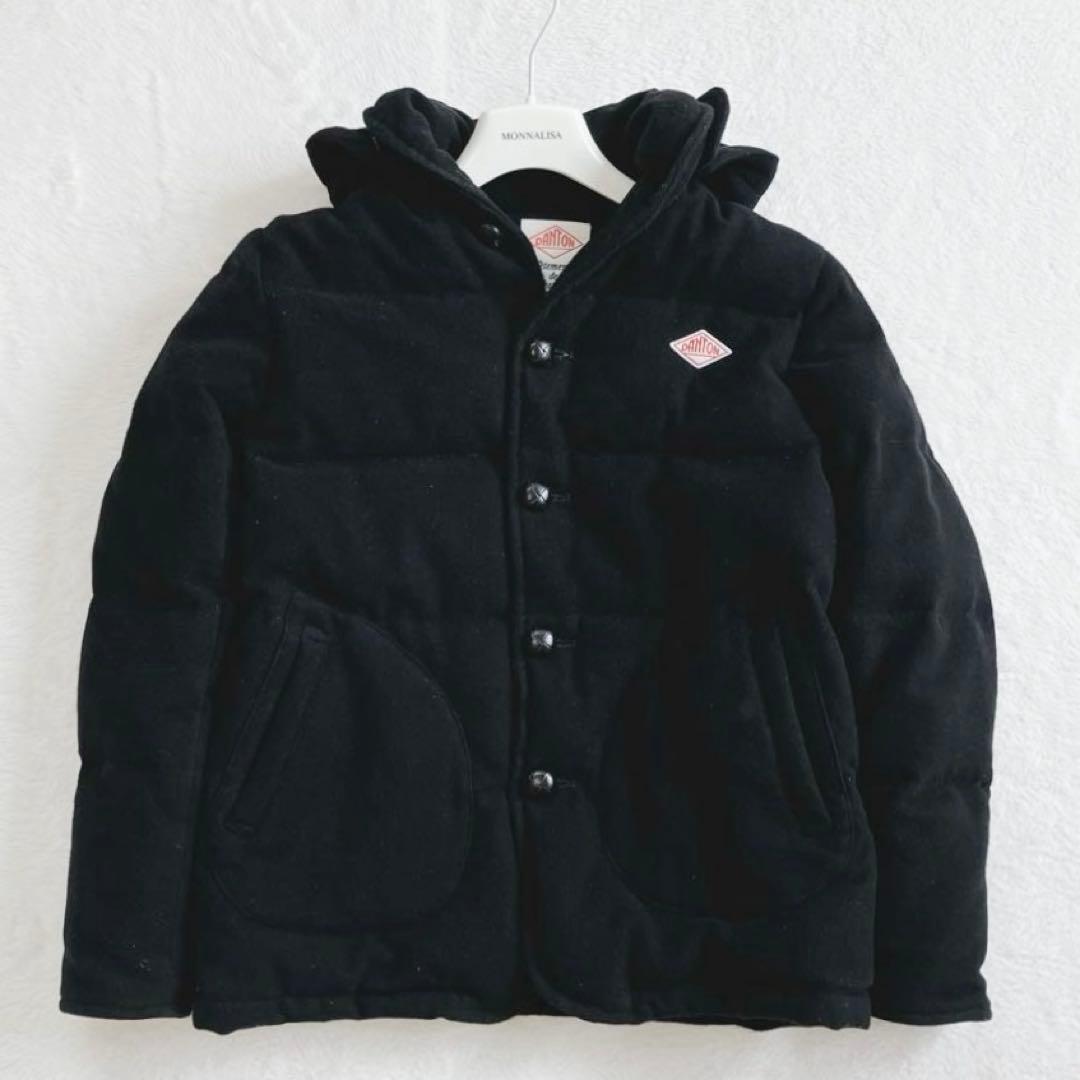 ダントン ビームス別注 ウールモッサ ダウンジャケット 黒 レディース