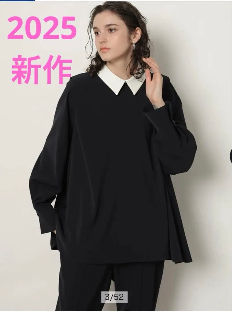 新作 CADUNE カデュネ ＜川上桃子さんコラボ＞ 衿付きブラウス コン 38