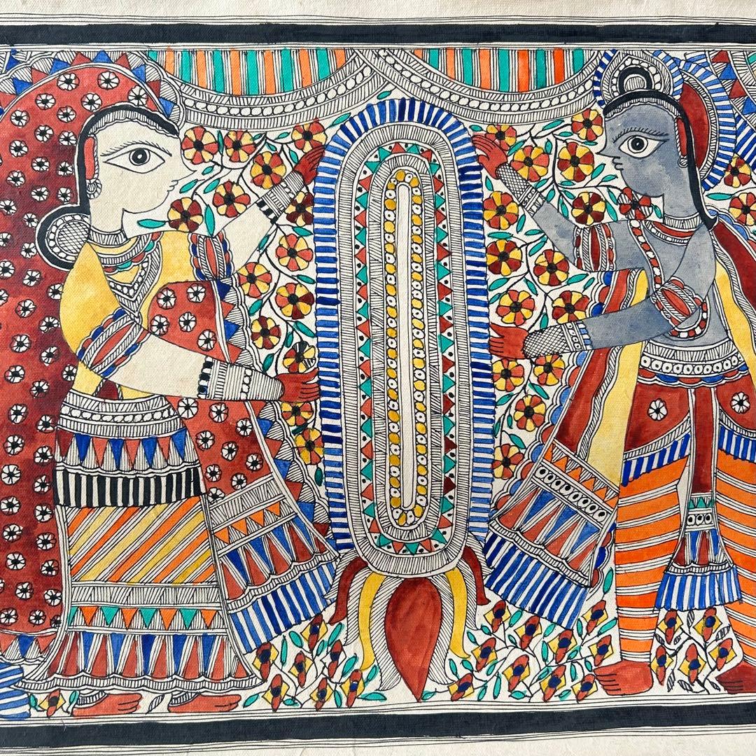 ミティラーアート インドネパールの伝統的手描き絵画 - メルカリ