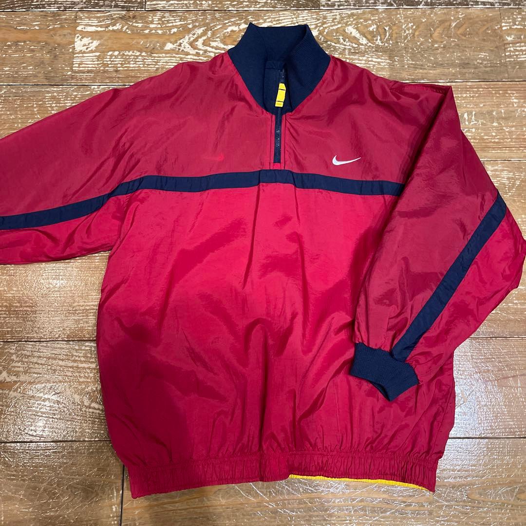 ナイキ nike XL ナイロンジャケット リバーシブル ロゴ刺繍 90s 希少