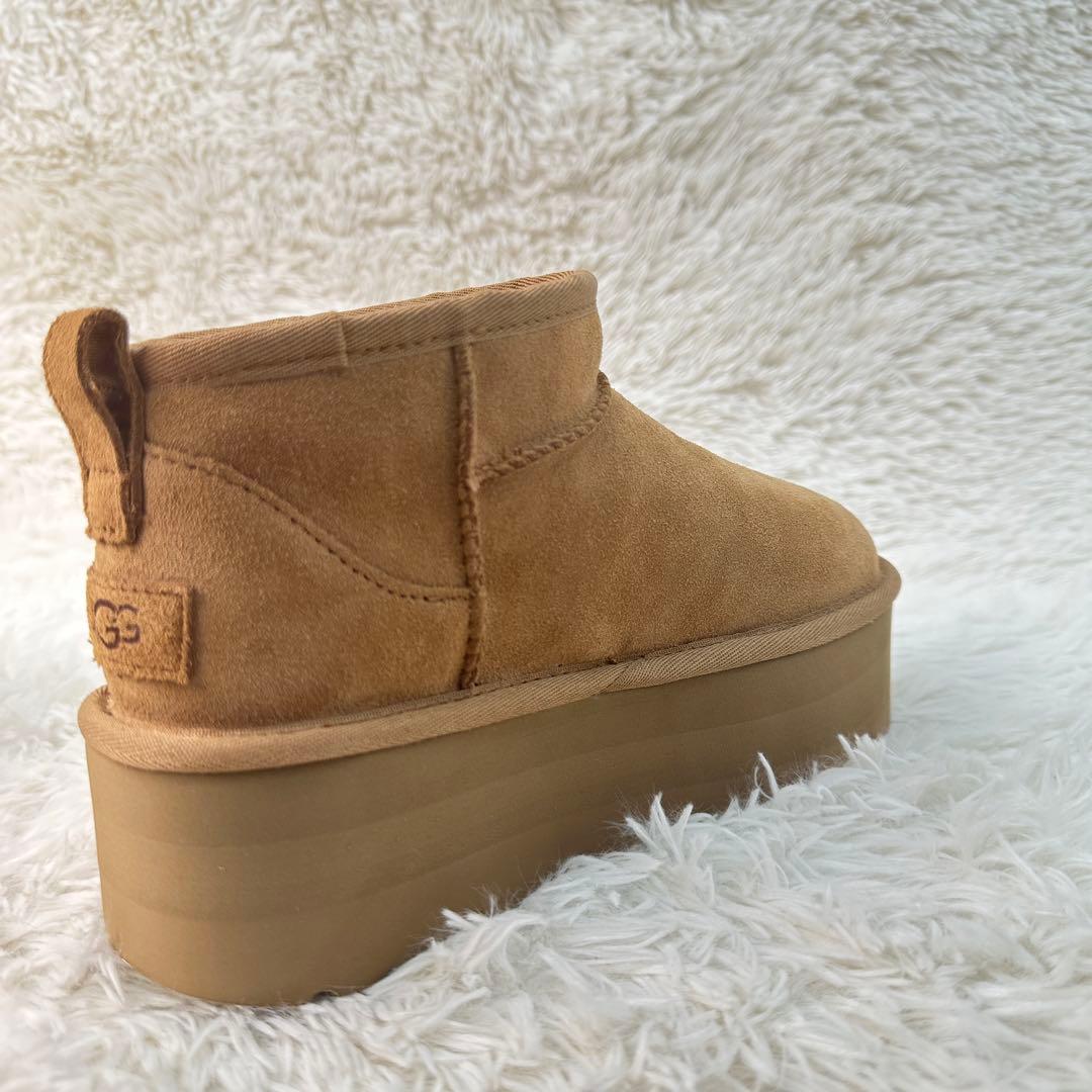 UGG クラシック ウルトラ ミニ プラットフォーム 25cm 8 チェスナット