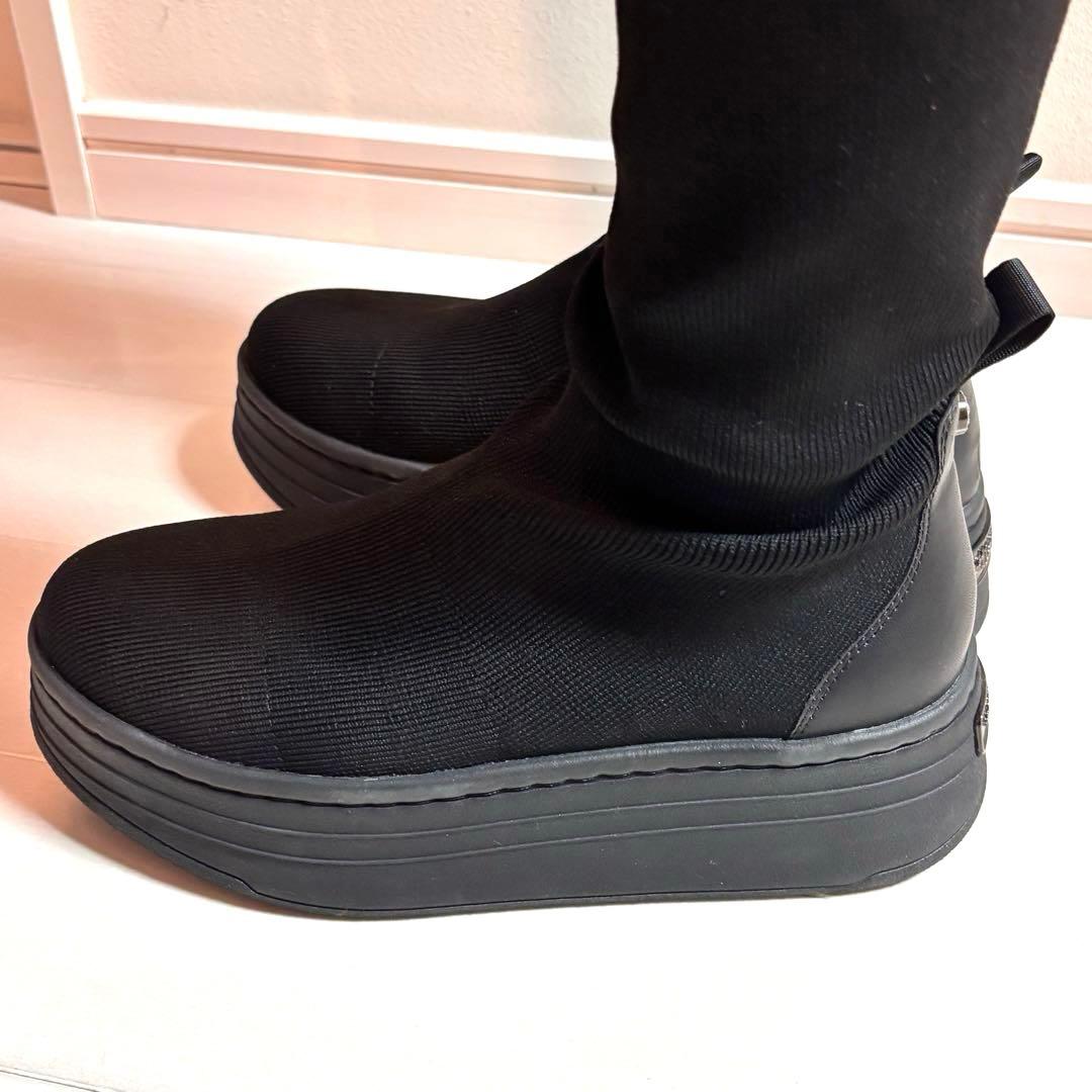 未使用品 +diana ニーハイブーツ ニット素材 撥水加工 24.5cm