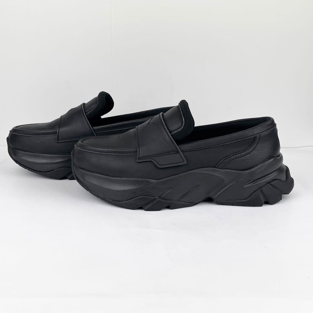 極美品】PUMA プーマ 厚底ローファー 24.5cm 黒 箱ありスリッポン