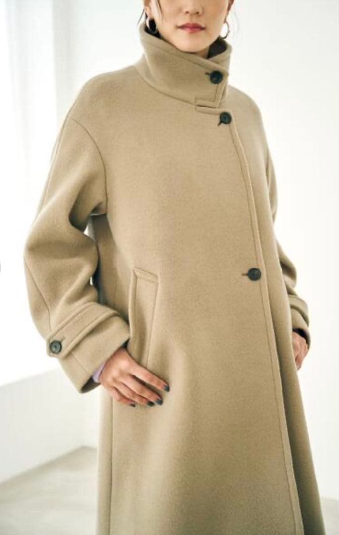 green label relaxing メルトンスタンドカラーコート モカ - メルカリ