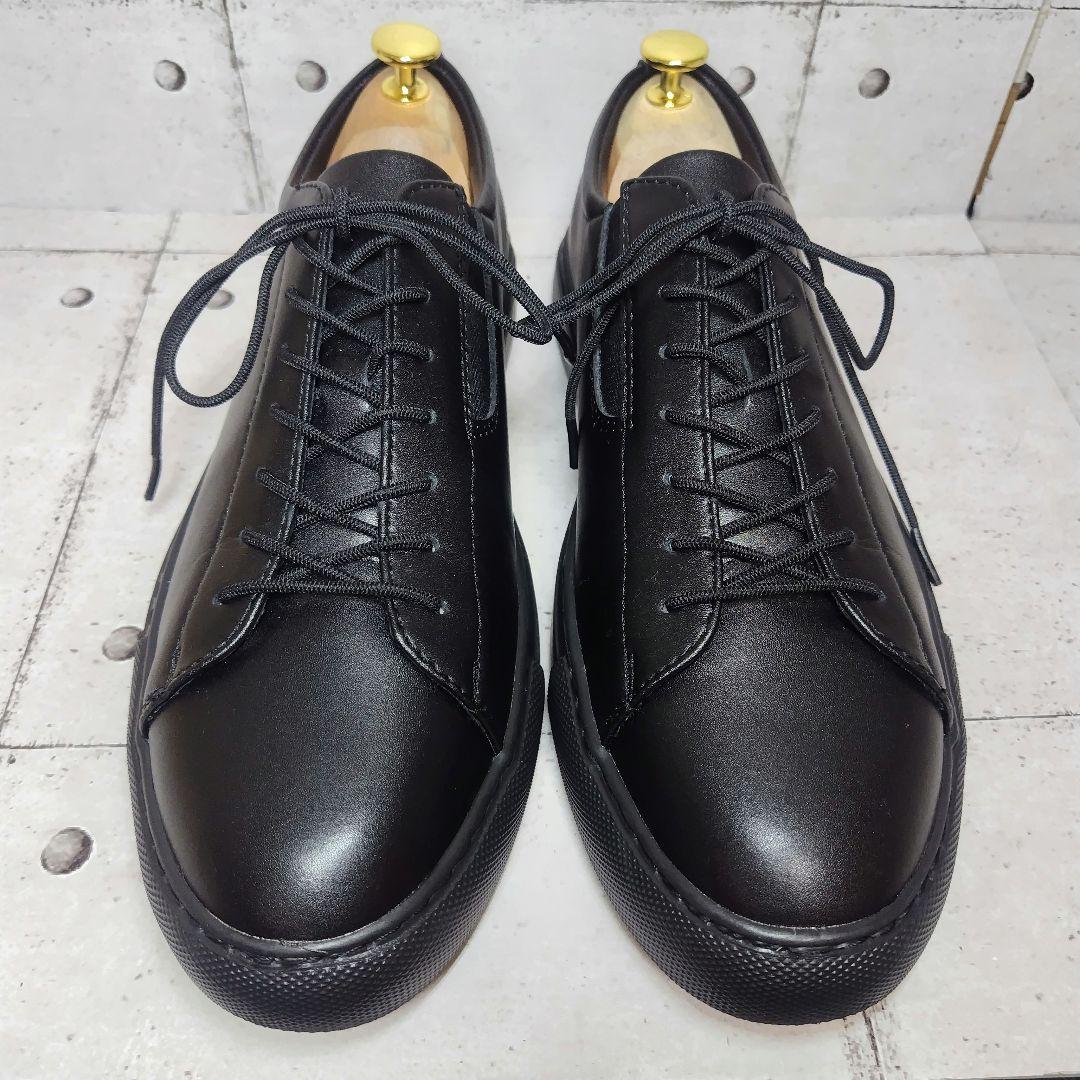極美品】 ユナイテッドアローズ メンズ レザースニーカー 黒 27.5cm