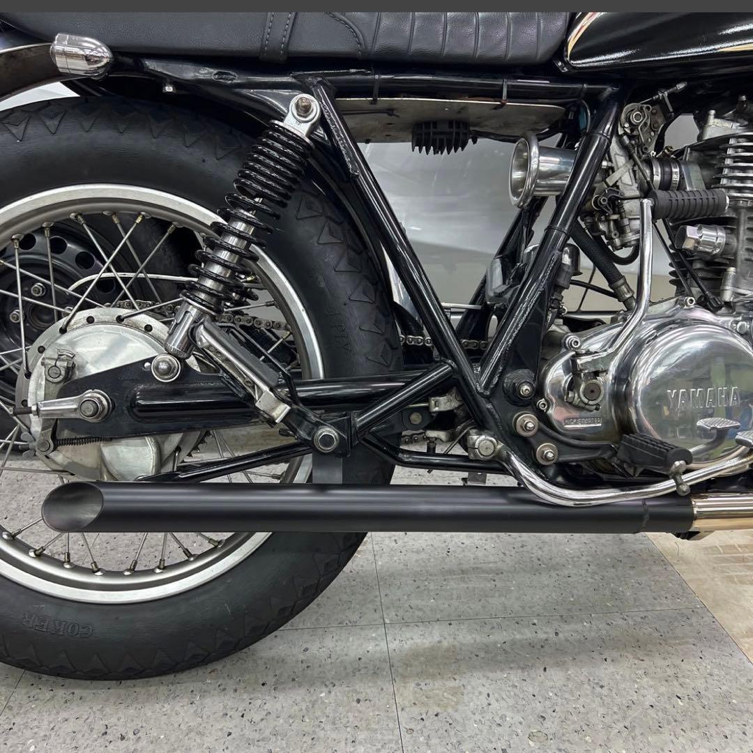 ワンオフ SR400 ショート菅 ドラッグパイプスラッシュカットマフラー