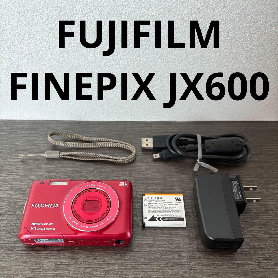 FUJIFILM FINEPIX JX600デジタルカメラ FUJI Fujifilm Finepix JX600 digital camera W/Battery, Charger Red