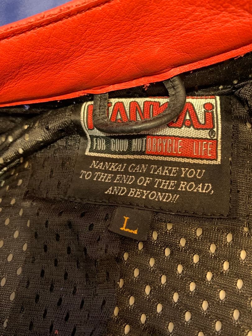 プロフ必読）様専用 NANKAI レザーツナギ 青赤白 MFJ Lサイズ - メルカリ