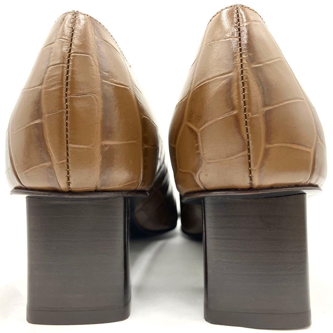 ファビオルスコーニ パンプス　型押し スクエアトゥ　24.5cm