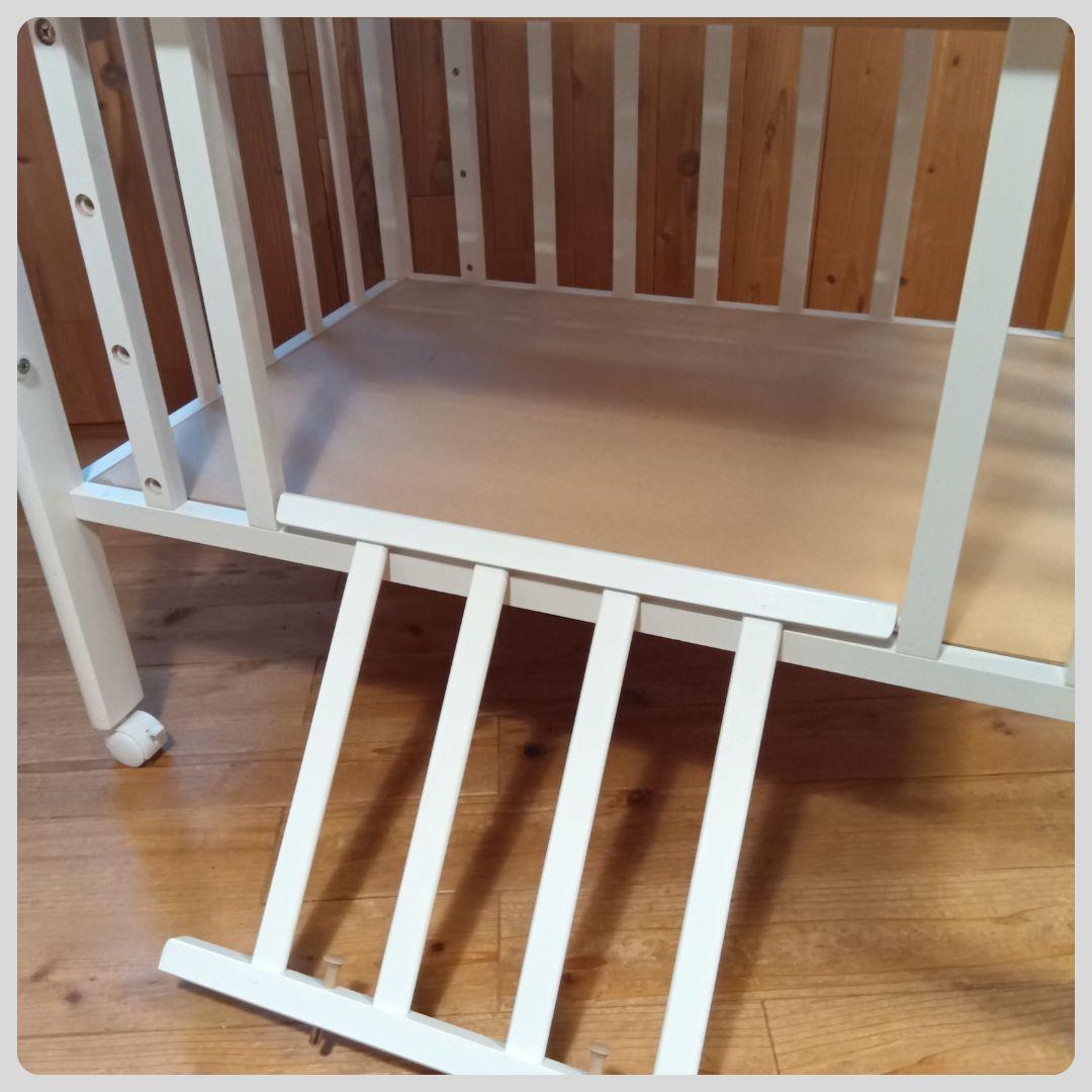 《送料無料❣️1点限り❣️》大和屋　ベビーベット　Wオープン腰楽ハイミニベッドN