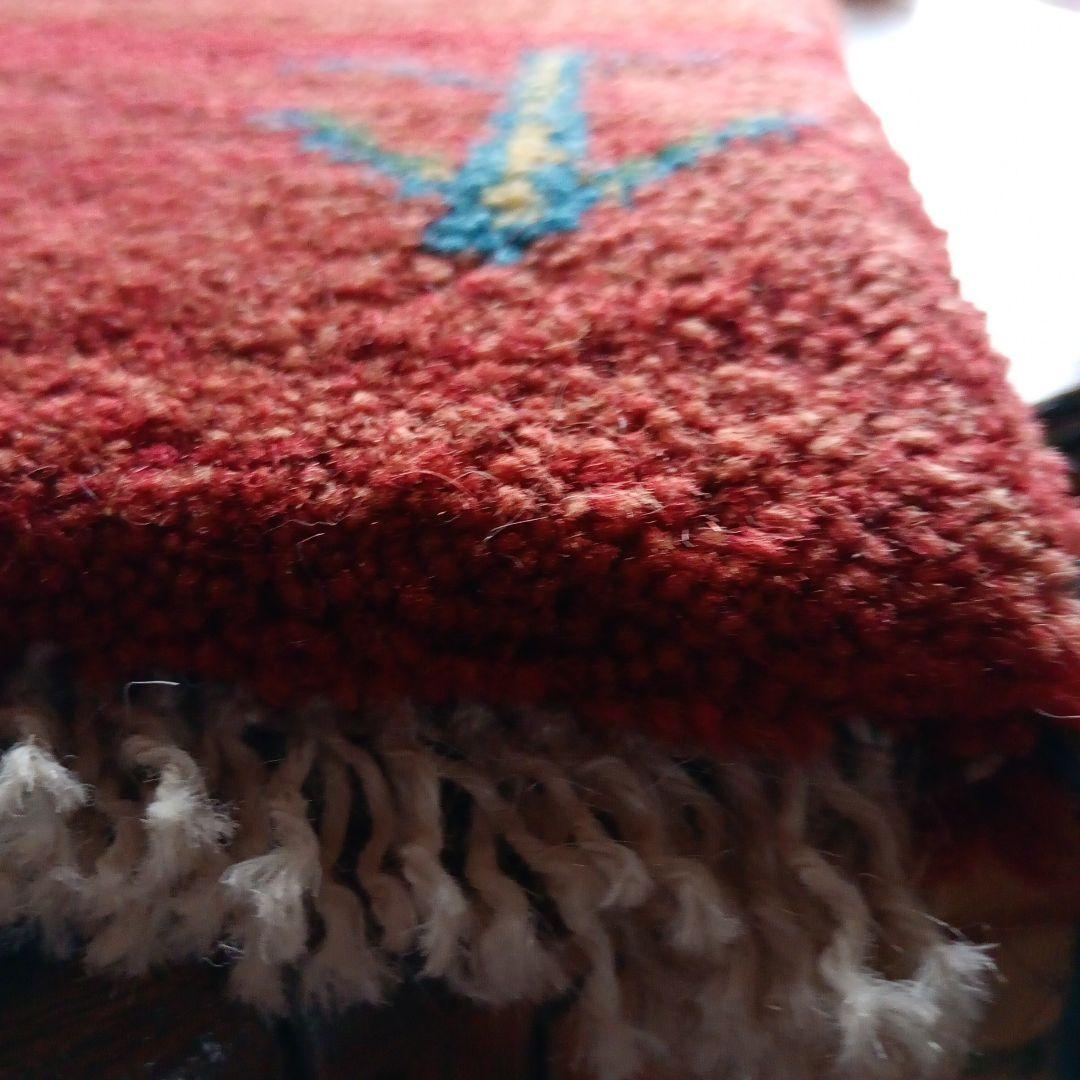 ギャッベ 座布団 イラン 手織り 草木染め 44×42 チェアマット 手紡ぎ