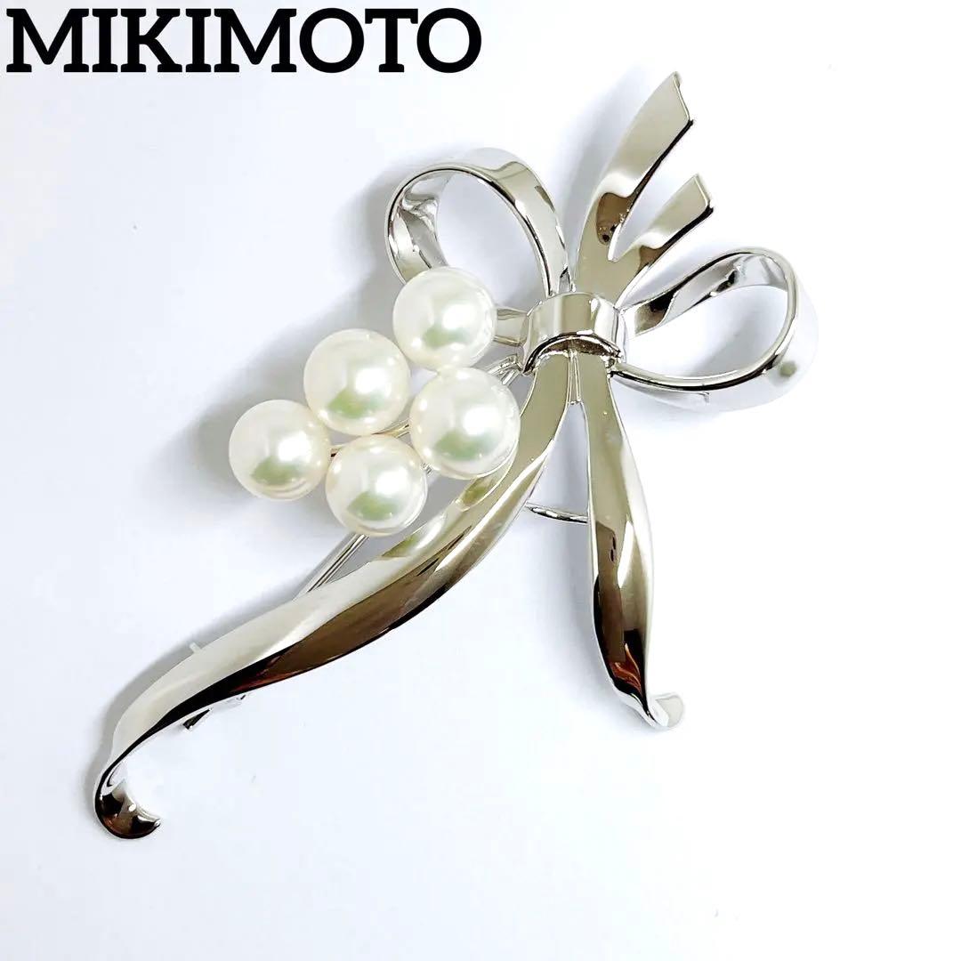 未使用品級】✨MIKIMOTO ミキモト パール ブローチ リボン 愛子様