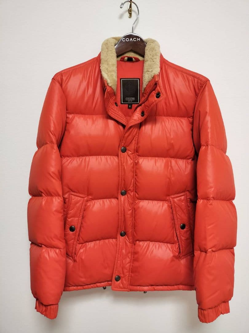 【最終価格】コーチ　ダウンジャケット　オレンジ SKKONE COLLECTION (スコーネコレクション) スタンド フルジップ