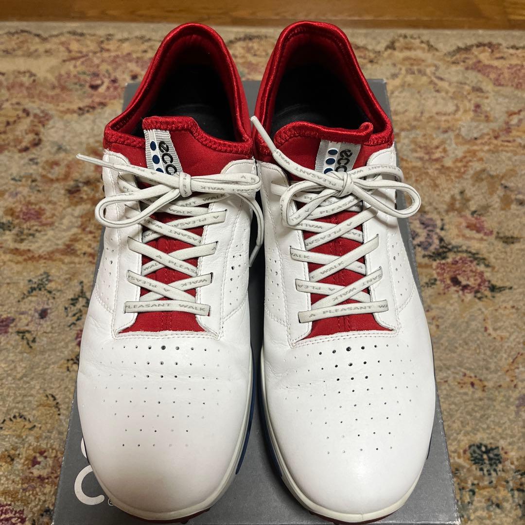 ECCO エコー　ゴルフシューズ ホワイト/レッド　25.5cm