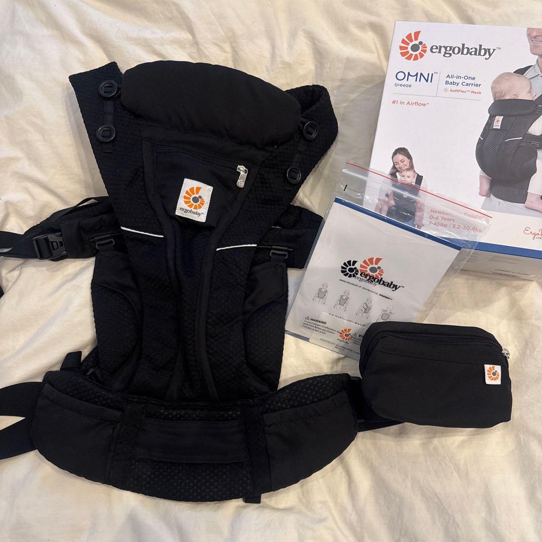 ergobaby OMNI breeze 抱っこ紐 ブラック 収納ポーチ付き OMNI Breeze / オニキスブラック | エルゴベビー オンラインストア
