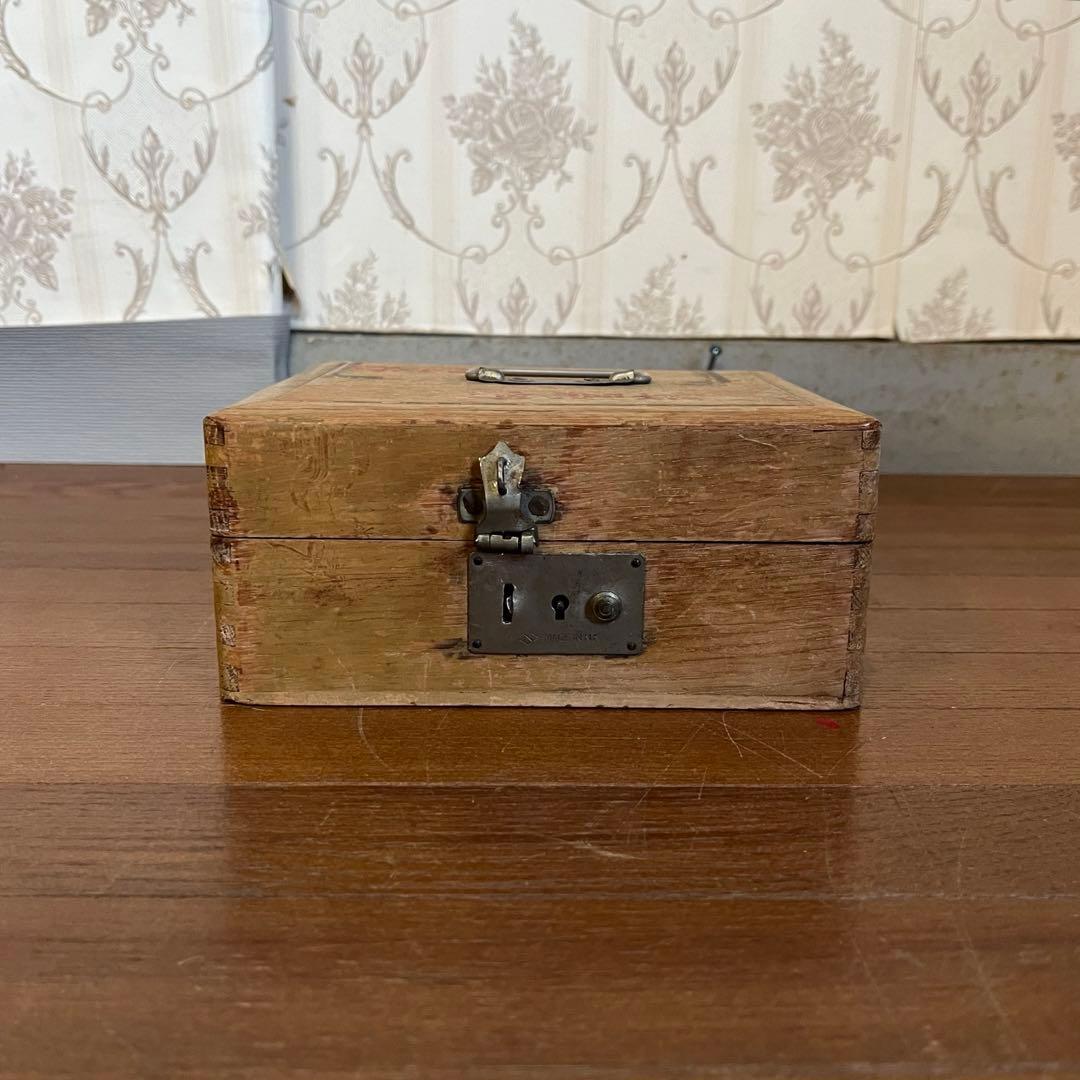 アンティーク】昭和レトロ 木製 印箱 木箱 小箱 小物入れ 古道具 古