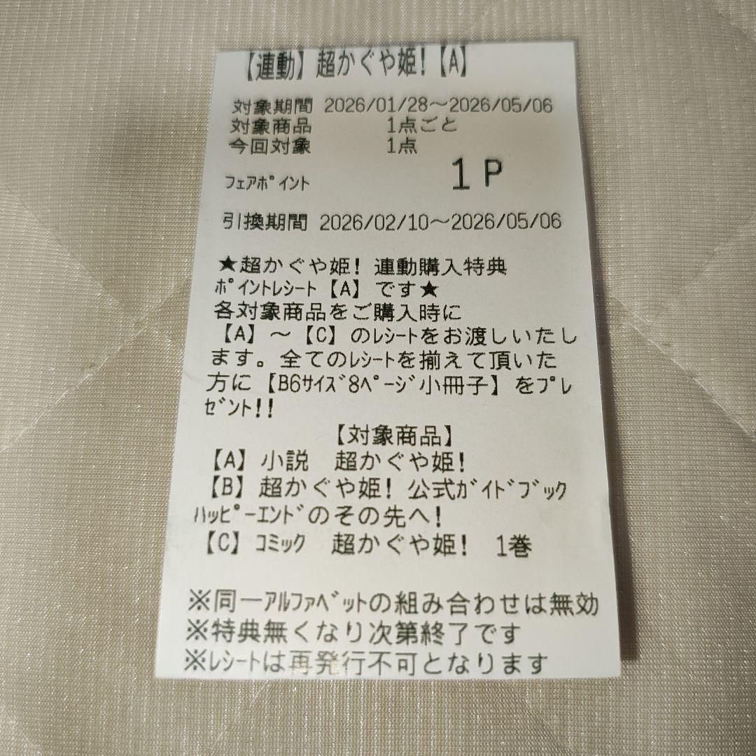 超かぐや姫！ アニメイト連動購入特典 リーフレット 小冊子 ポイント A