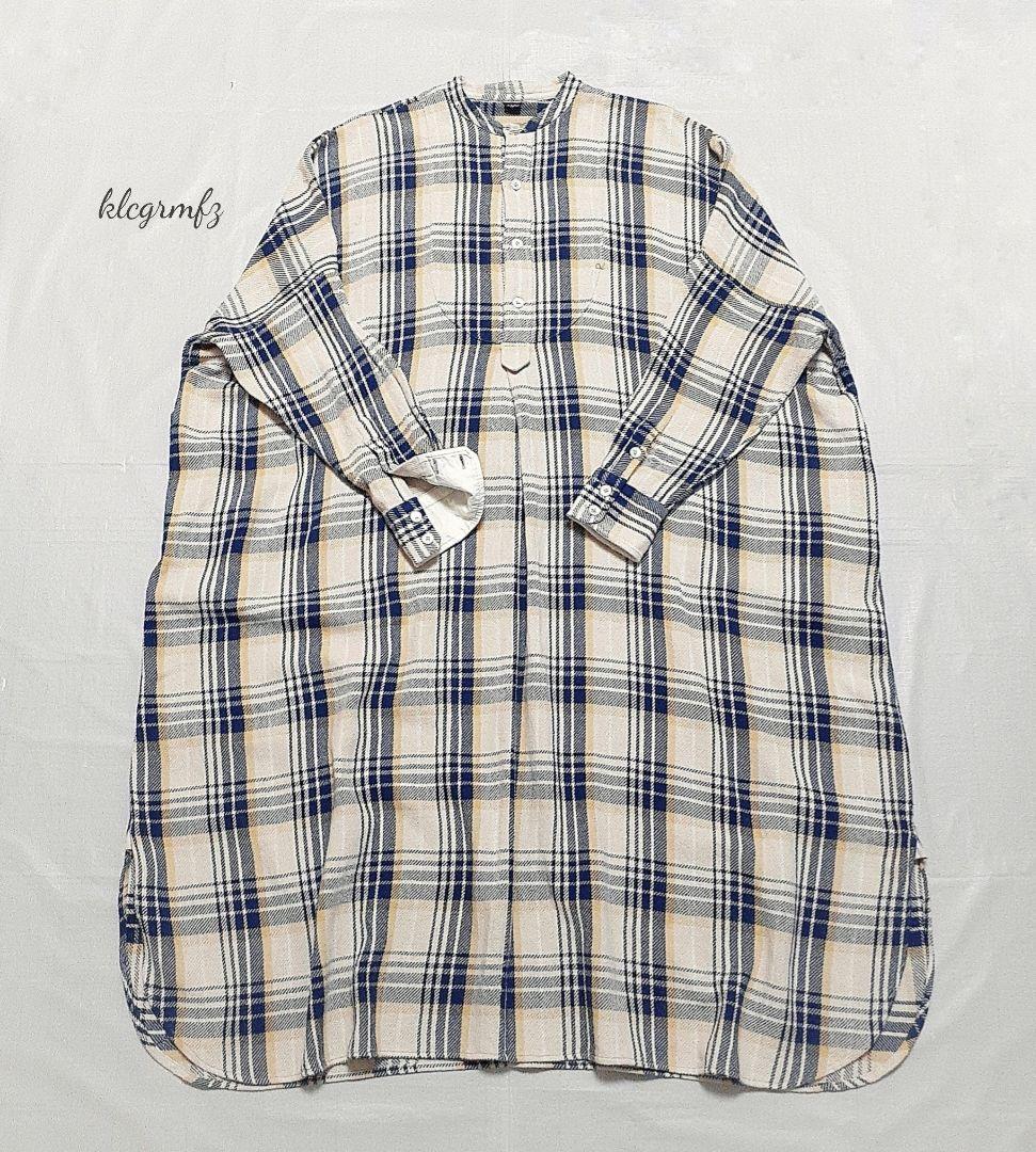 45R インドネルのビッグシャツドレス ワンピース チェック 綿 45rpm