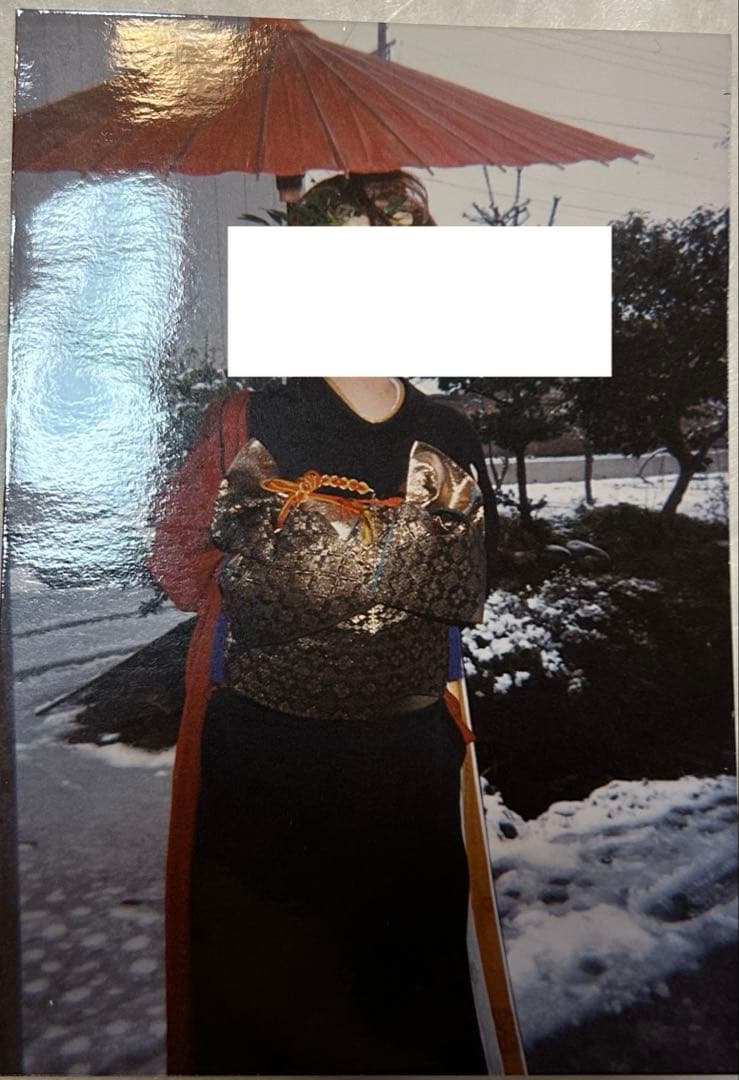 美品✨️】振袖フルセット レトロモダン 赤 黒 椿 1998年製 成人式