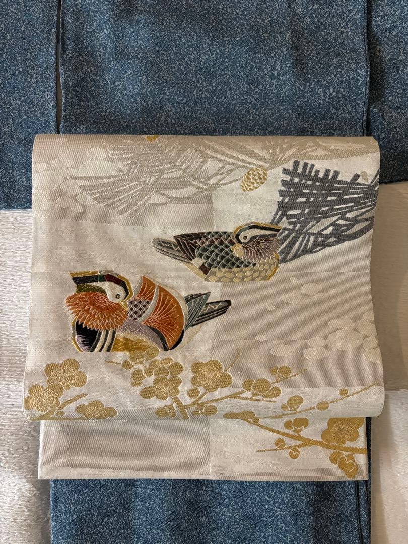 人間国宝 羽田登喜夫「鴛鴦」 六通袋帯 落款入り - メルカリ