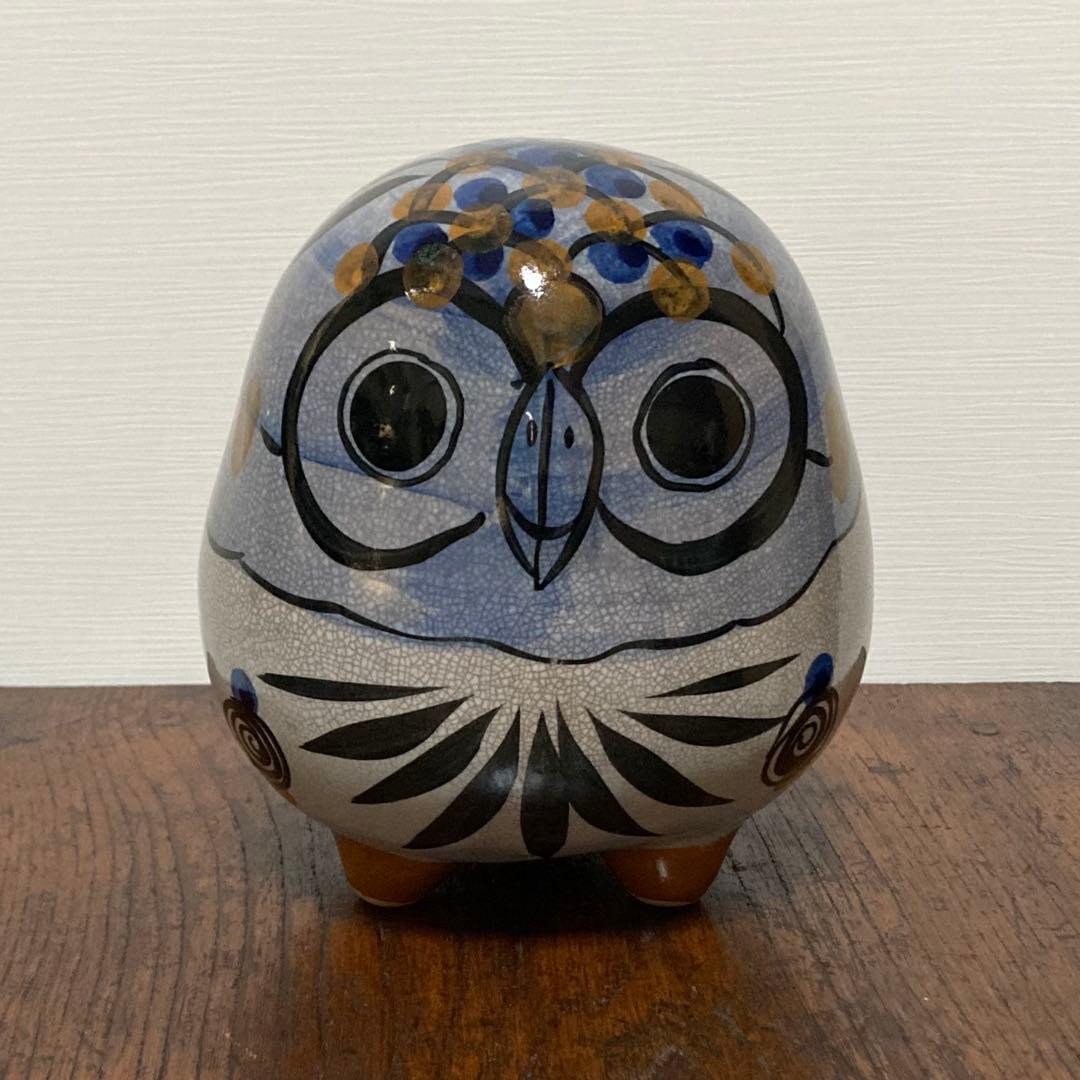 メキシコ トナラ焼き フクロウ 陶器 民芸品 貯金箱 レトロ