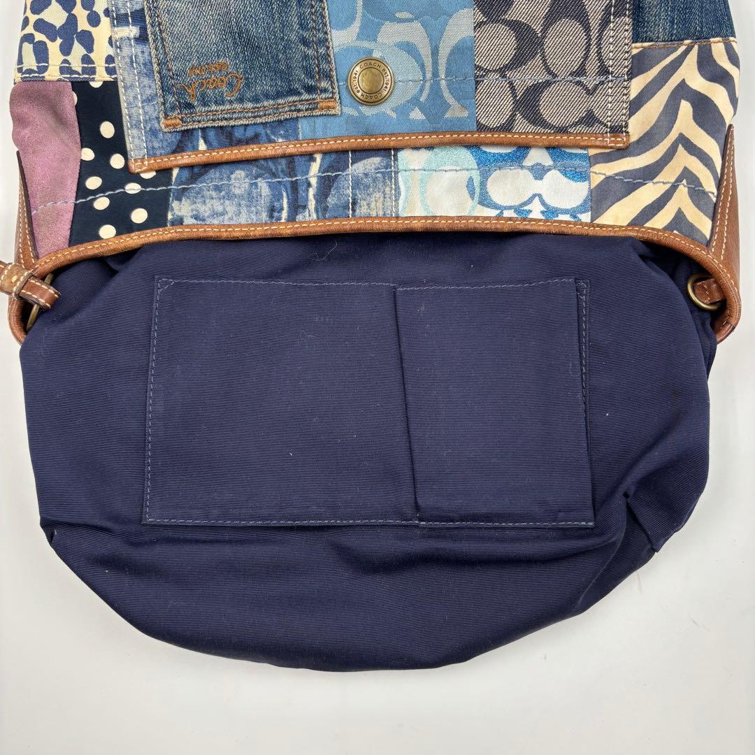 COACH コーチ パッチワーク デニム ワンショルダーバッグ10808