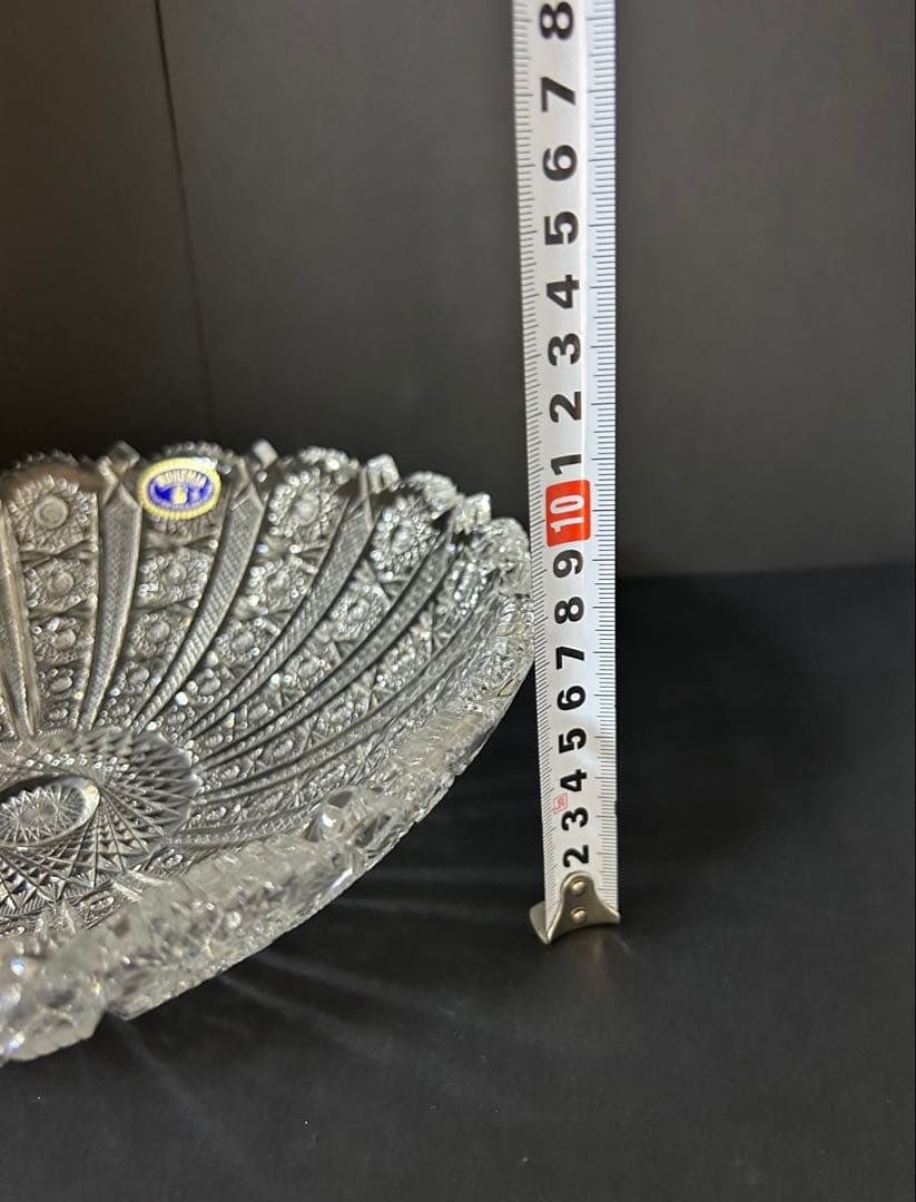 【新品・未使用品】ボヘミアクリスタル 大皿 ガラス 27.5cm 箱付