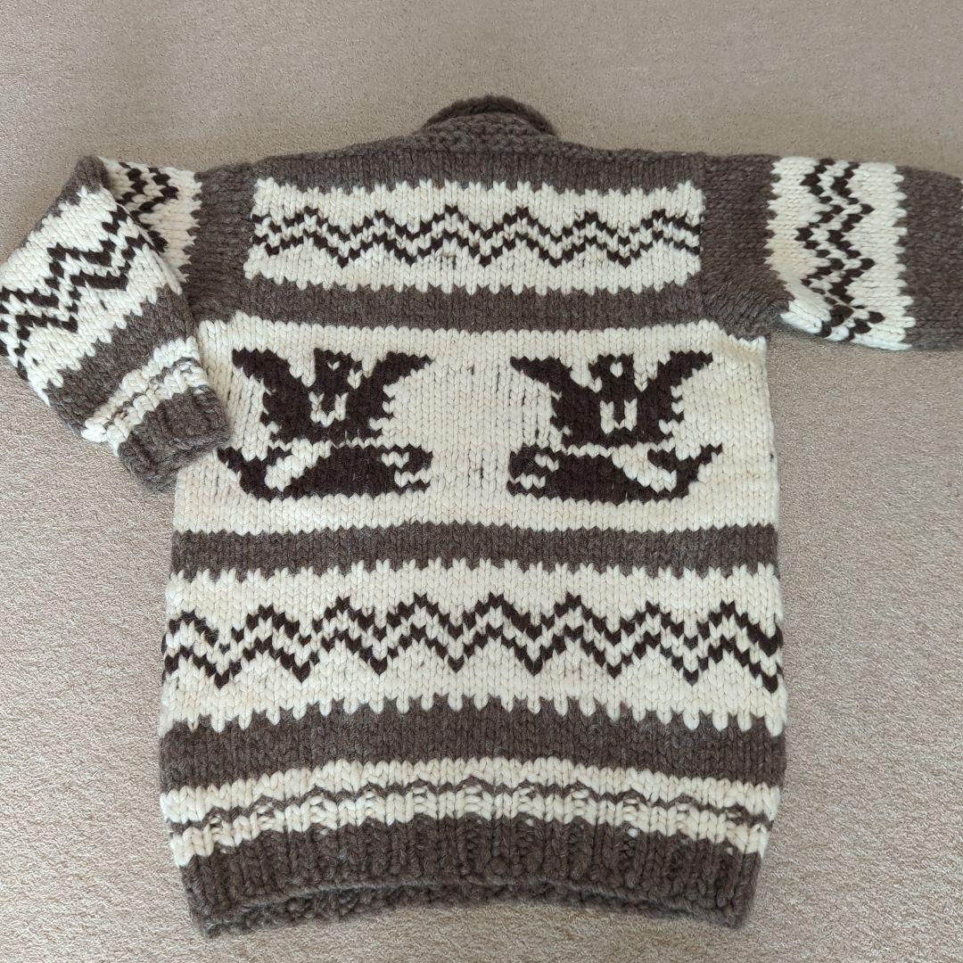 現地購入カナダ製／本物カウチンセーター／Cowichan Indian Knit