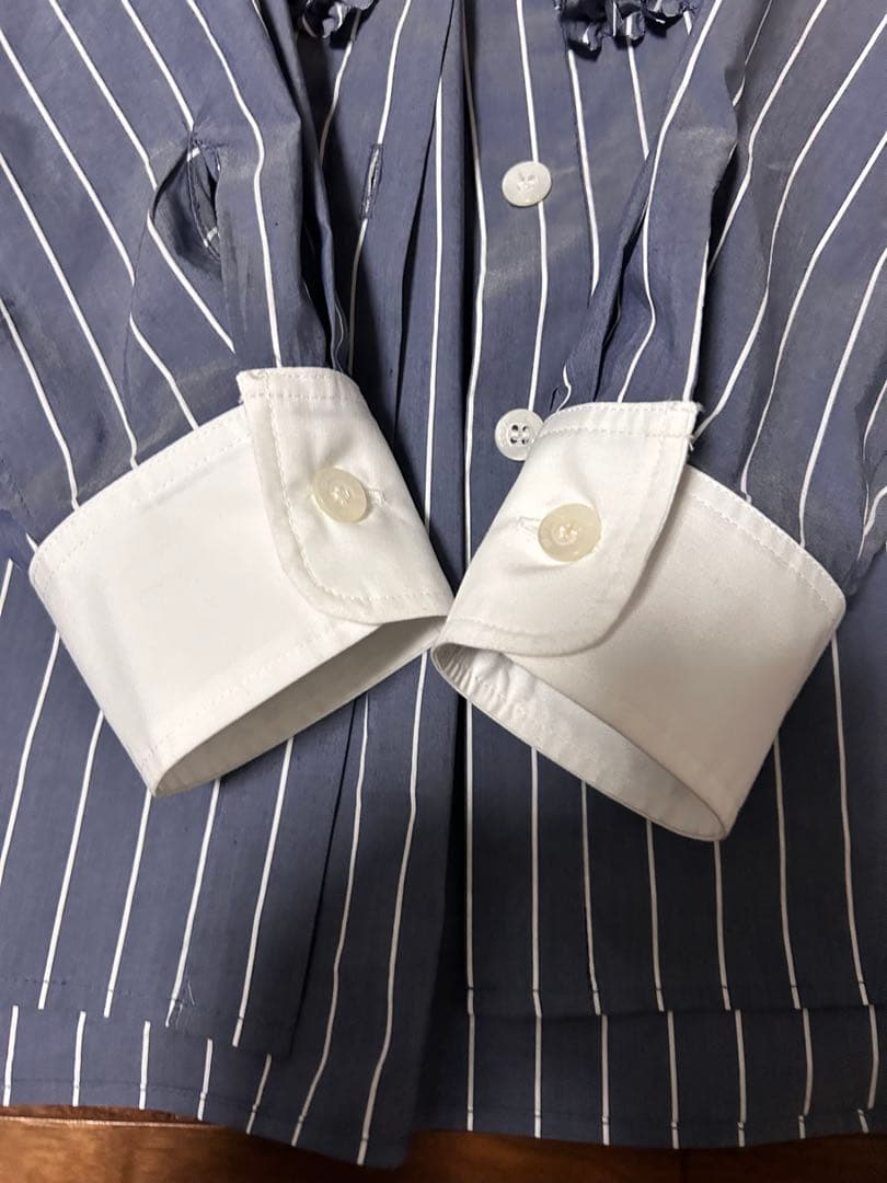 rosymonster kale frill stripe shirt ブルー トップス