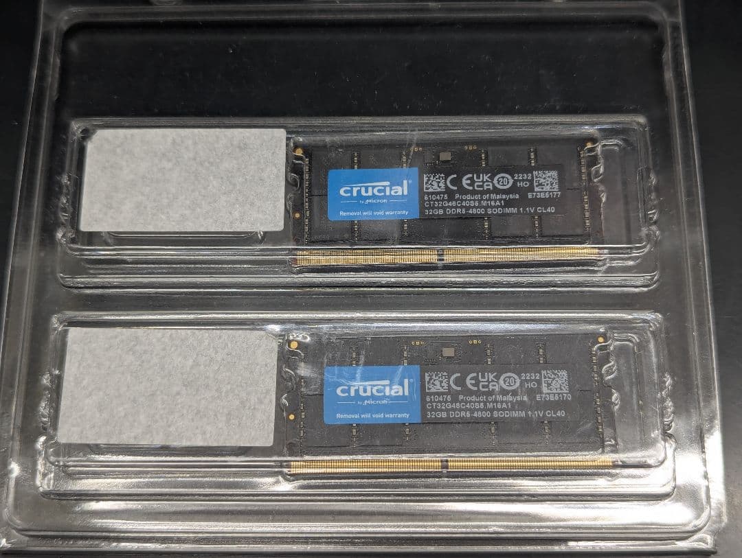 Crucial DDR5 メモリ SODIMM 4800 32GBx2 Crucial 32GB DDR5 RAM Kit (2x16GB), 4800MHz CL40 Laptop Memory