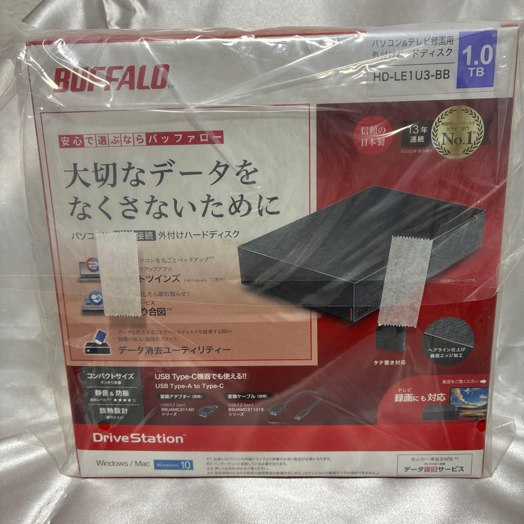 BUFFALO HD-LE1U3-BB 1.0TB 外付けハードディスク
