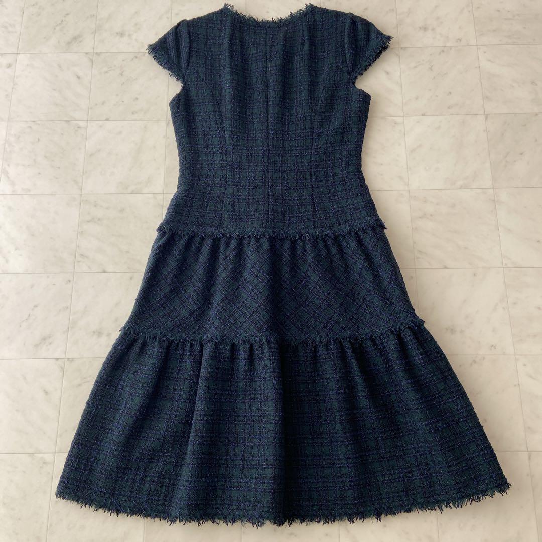 ✨Rene✨ルネ ツイードワンピース TISSUE社製生地 サイズ34 みどり系