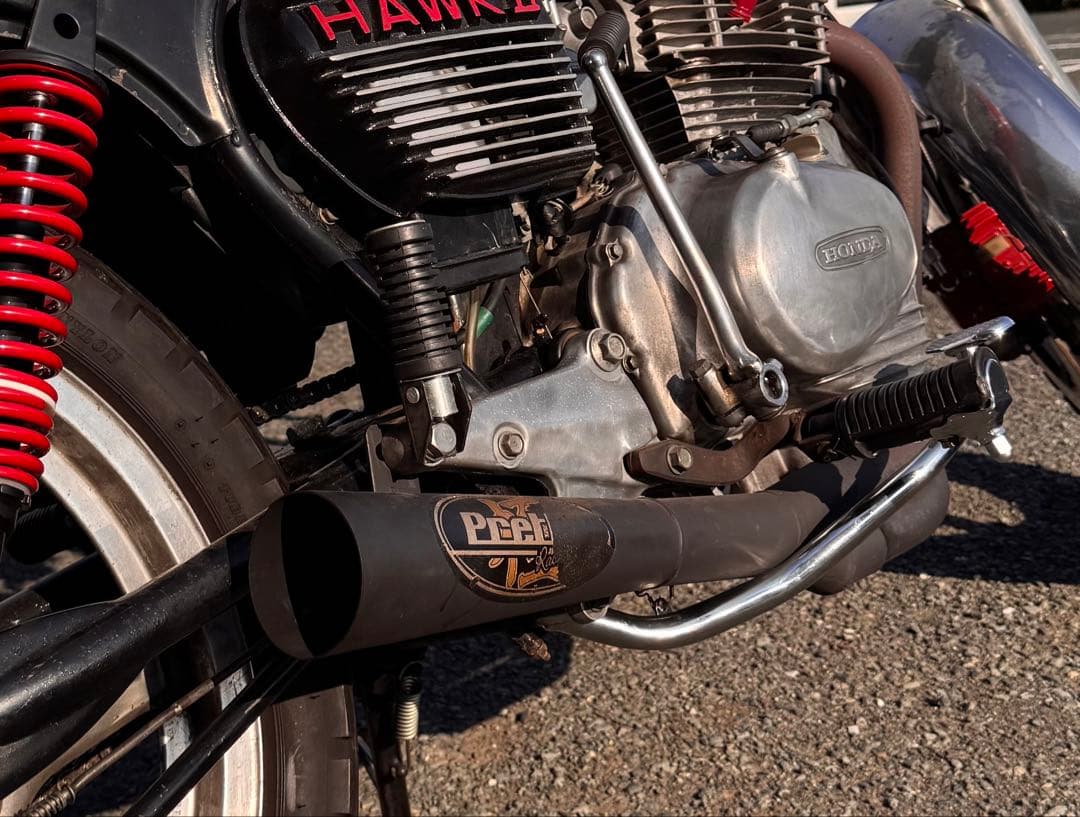 希少 ホーク2 極 サイドクロス メガホン マフラー プリティー