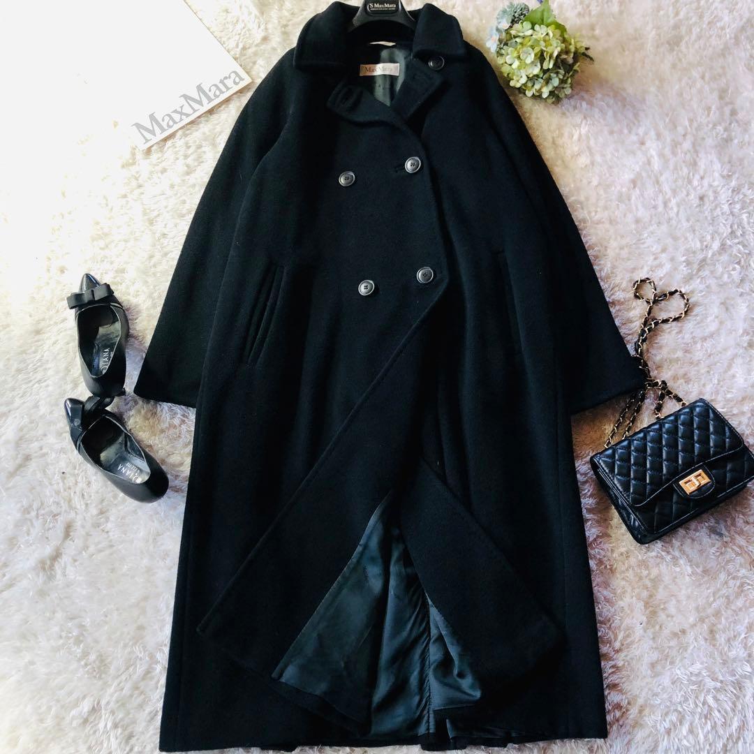 美品✨マックスマーラ マキシコート カシミヤ混 女優襟 白タグ