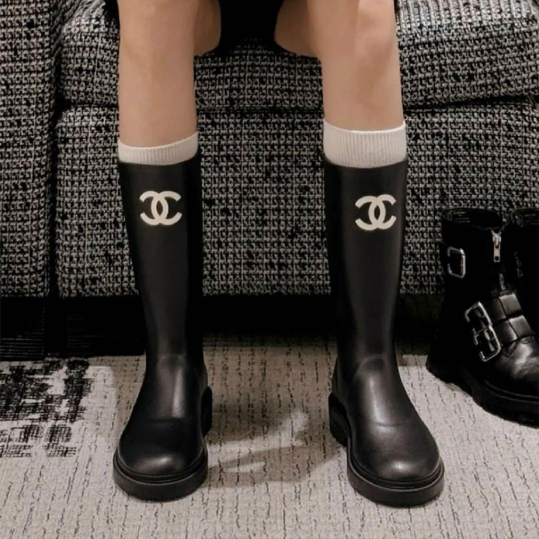 CHANEL シャネル レインブーツ 37 ジェニー着用 【新品未使用】 - メルカリ