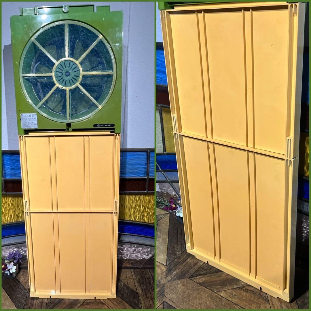 縦型 窓用換気扇 当時物 扇風機 緑 インテリア 昭和レトロ レトロ