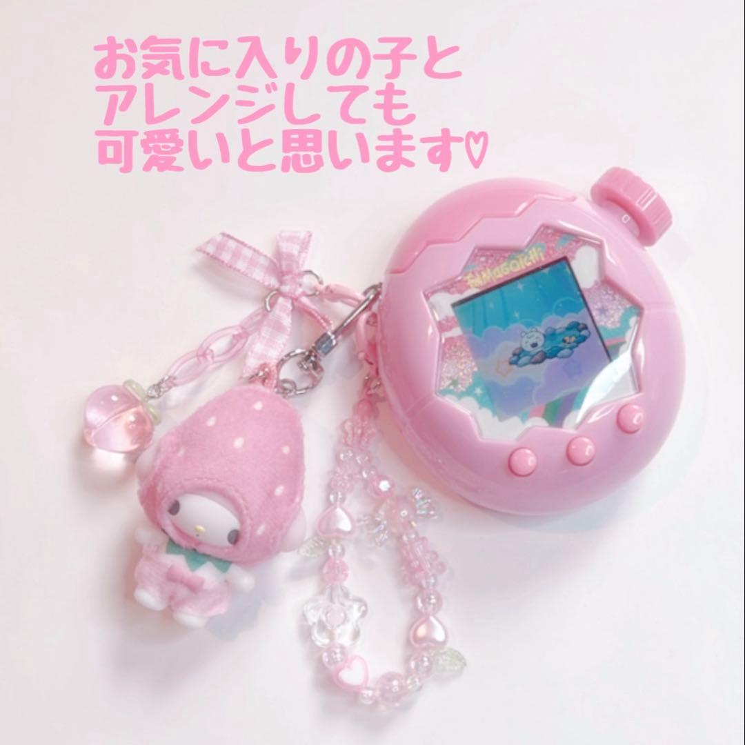 たまごっちパラダイス♡ビーズストラップ ♡ リボン ピーチ