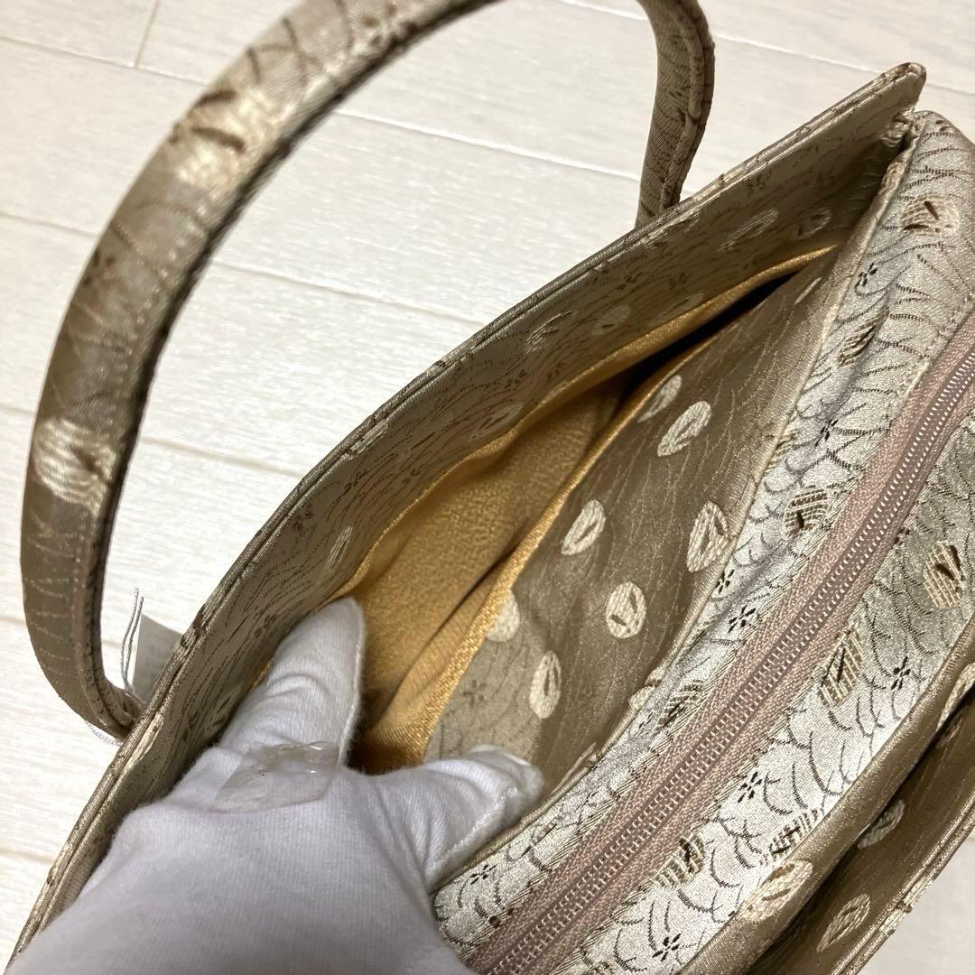 《未使用・タグ付き》利休バッグ　西陣金蘭　うさぎ柄　日本製