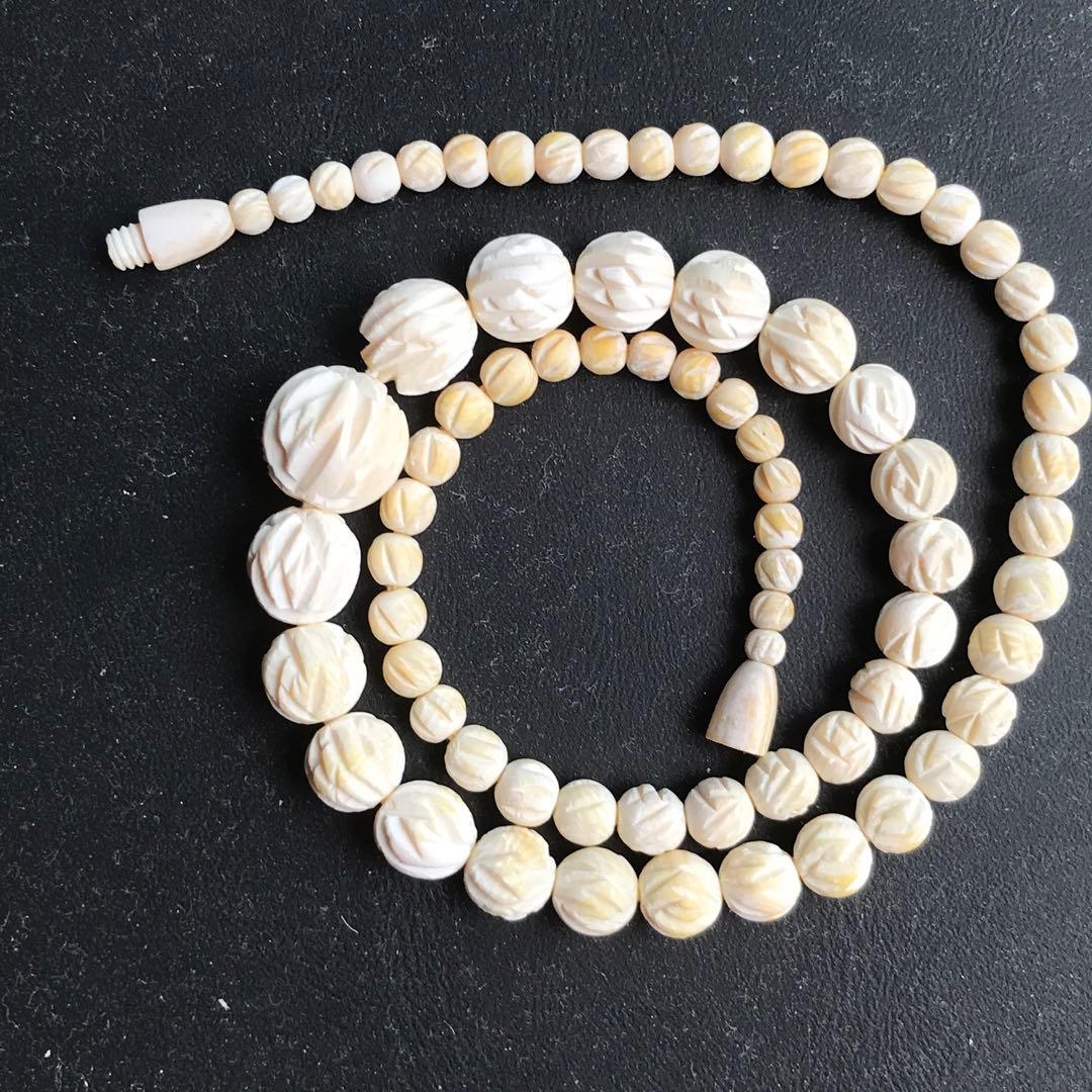 象牙風 象牙調 ネックレス 長さ41㎝位 重量13g - メルカリ