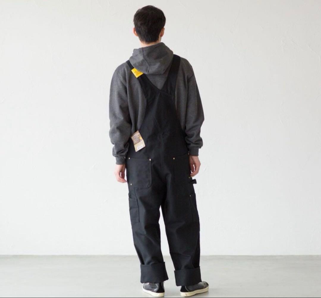 黒 コットン オーバーオール