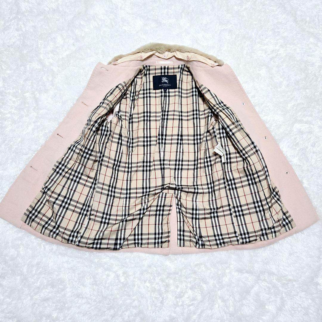 限定価格 BURBERRY LONDON ノバチェック アンゴラコート ピンク - メルカリ