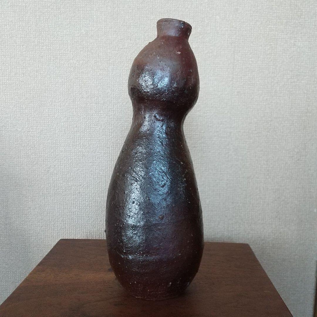 《新品未使用》備前焼  紐作り花入・花器