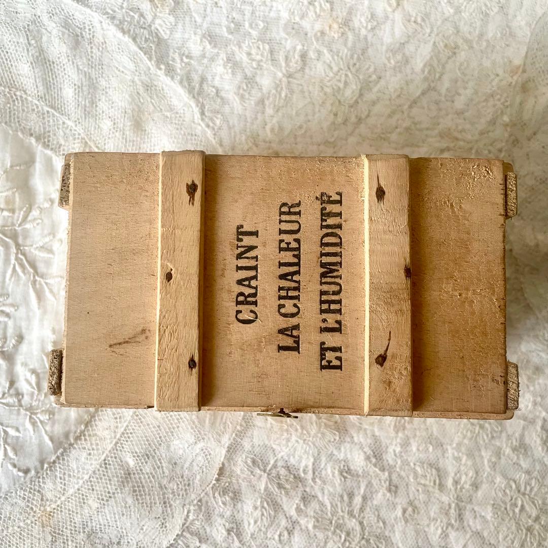 ショコラムニエ ウッドコンテナ大 木箱 フランスアンティークCHOCOLAT