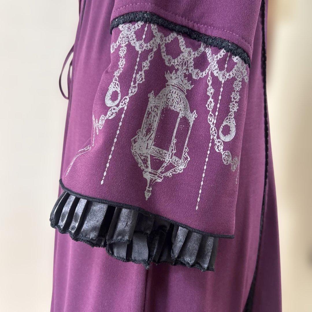 OZZ ONESTE パープル レースアップひざ丈ワンピース［商品番号3