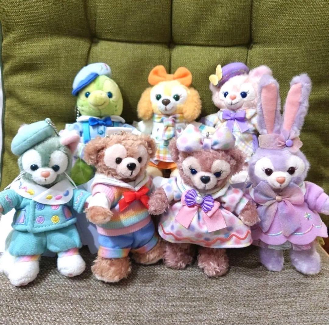 ダッフィー ぬいぐるみバッジ全7点 ハートフェルトレターズオブ